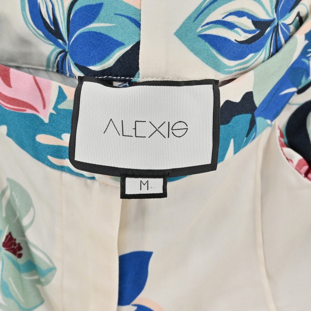 Alexis Kamilla Floral Flare Pants Womens Size M Ivory Blue Pink Cotton Tropical - Picture 6 of 8